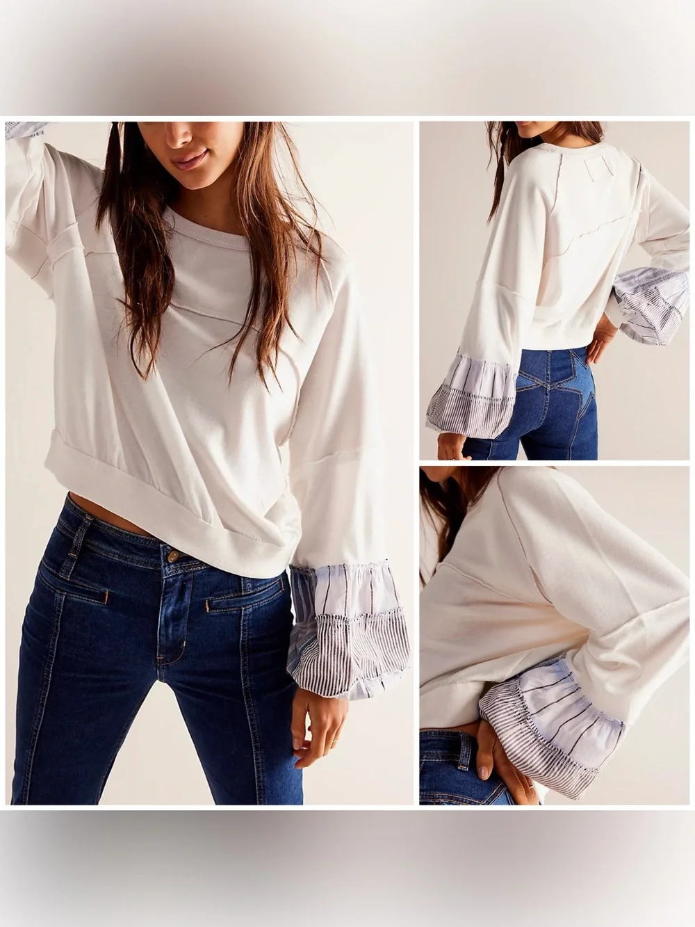 NWOT Free People We The Free Cool Girl Cuff Pullover - small